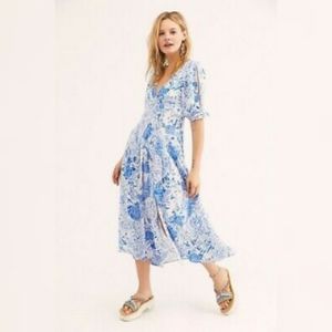 NWT Free People forever always floral midi dress